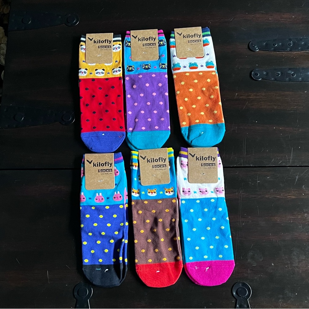Kilofly Novelty Ladies’ Crew Socks 6 Pairs